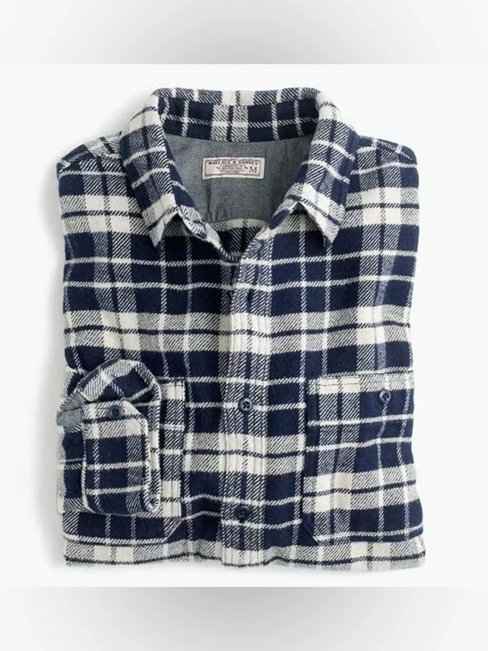 Wallace Barnes Navy White flannel